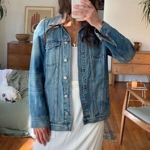 Madewell Oversized Trucker Jean Jacket Size Small Blue Denim 70s Wash Utility